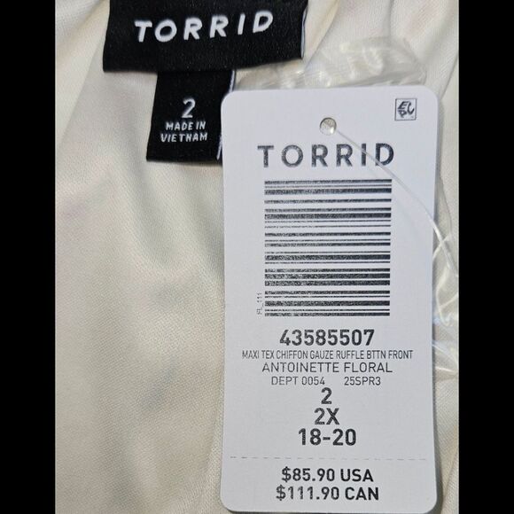 TORRID Plus Size Maxi Ruffle Floral Chiffon Dress - Picture 15 of 16